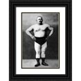 thumbnail image 1 of Vintage Muscle Men 23x32 Black Ornate Wood Framed with Double Matting Museum Art Print Titled - Bodybuilder in Hands on Hips Pose, 1 of 4