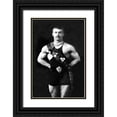 thumbnail image 1 of Vintage Muscle Men 23x32 Black Ornate Wood Framed with Double Matting Museum Art Print Titled - Bodybuilder in Sash, 1 of 4