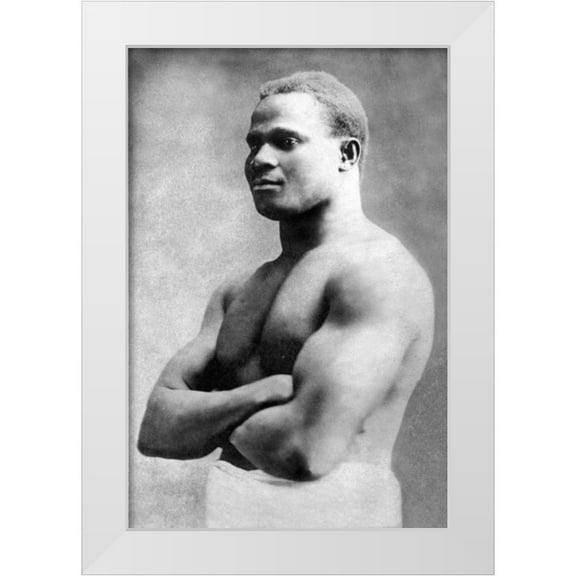 Vintage Muscle Men 23x32 White Modern Wood Framed Museum Art Print Titled - Russian with Arms Folded