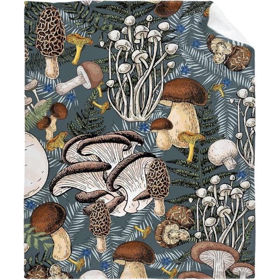 Vintage Mushroom Blanket for Baby Girls Vintage Mushroom Throw Blanket for Boys, Lightweight Animal Soft Flannel Blankets for Kids Bed Stroller Gifts, 30x40 Inches