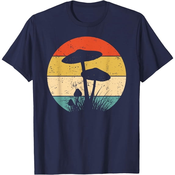 Vintage Mushroom Retro Mushroom Mycology Unisex T-Shirt for Men Women Kids Toddler,Charcoal Color,Size L