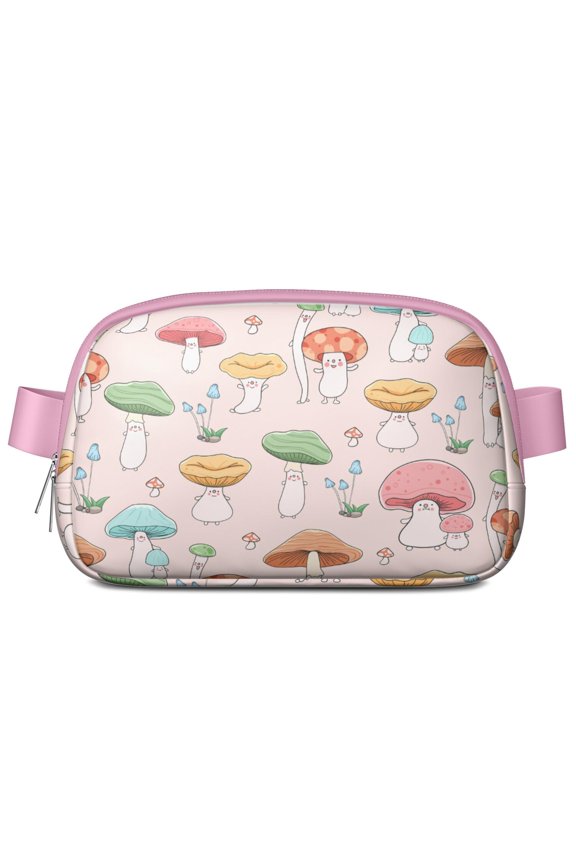 Vintage Mushroom Sling Bag – Trippy Botanical Fanny Pack for Women with Waterproof Fabric & Adjustable Fit – Crossbody Pouch for Hikes, Concerts, or Streetwear