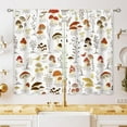 thumbnail image 1 of Vintage Mushroom Small Kitchen Curtains Botanical Window Treatment Cottagecore Autumn Leaves Cafe Short Curtains for Bathroom Dining Laundry Room Butterfly Tier Treatment Drapes 27.5x39 inch, 1 of 6