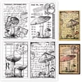thumbnail image 1 of Vintage Mushrooms Background Clear Stamps Retro Postcard Words Silicone Clear Stamp Seals for Cards Making DIY Scrapbooking Photo Journal Album Decoration 21x14cm, 1 of 1