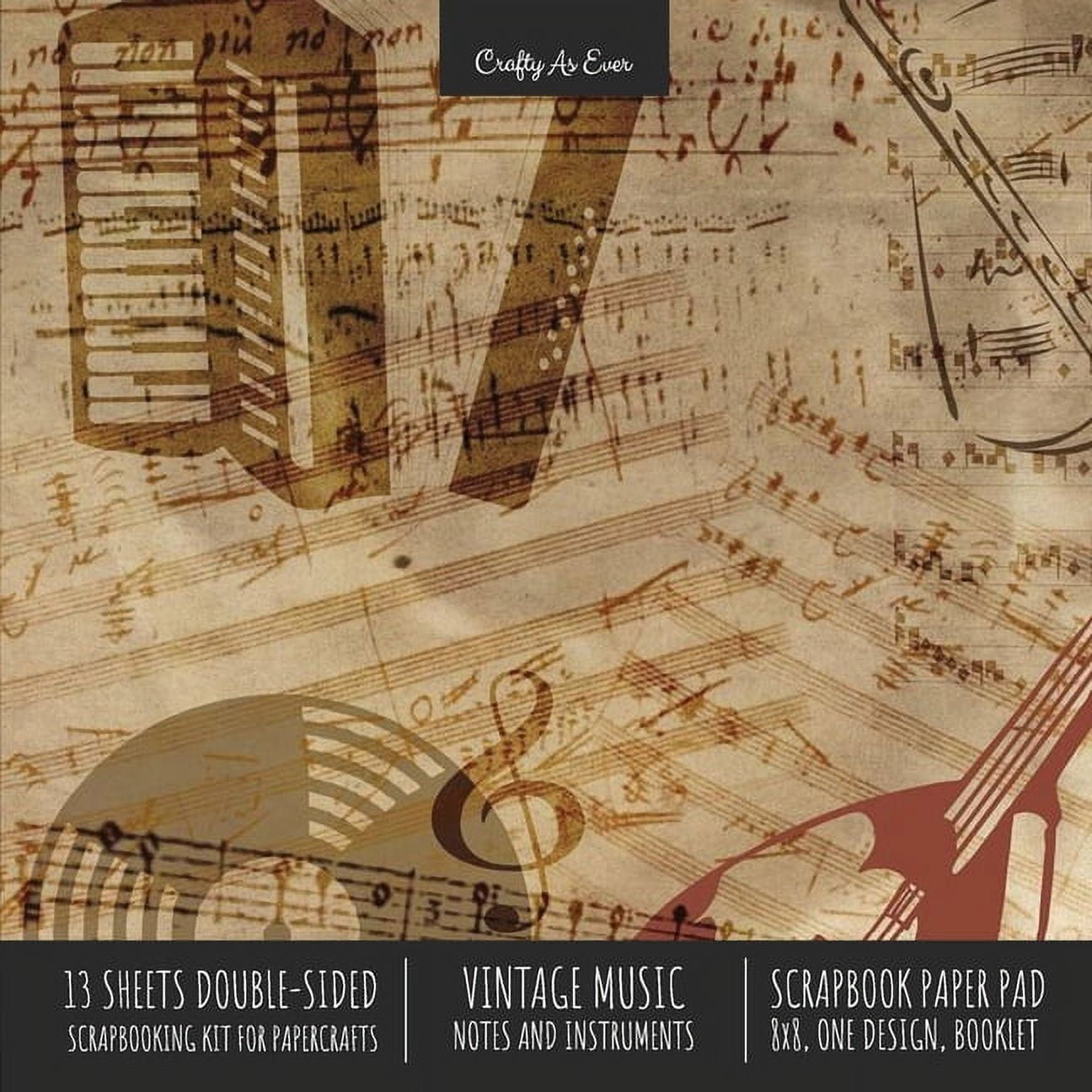Vintage Music Scrapbook Paper Pad 8x8 Decorative
