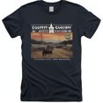 Vintage Music TShirt Horse & Rider Landscape Design COUNTY CUSTEW