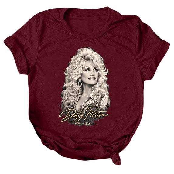 Vintage Music T-Shirt Womens Dolly Shirt, Parton Memorial T Shirts, Country Legend Tees, Short Sleeve Graphic Tshirt Casual Tops