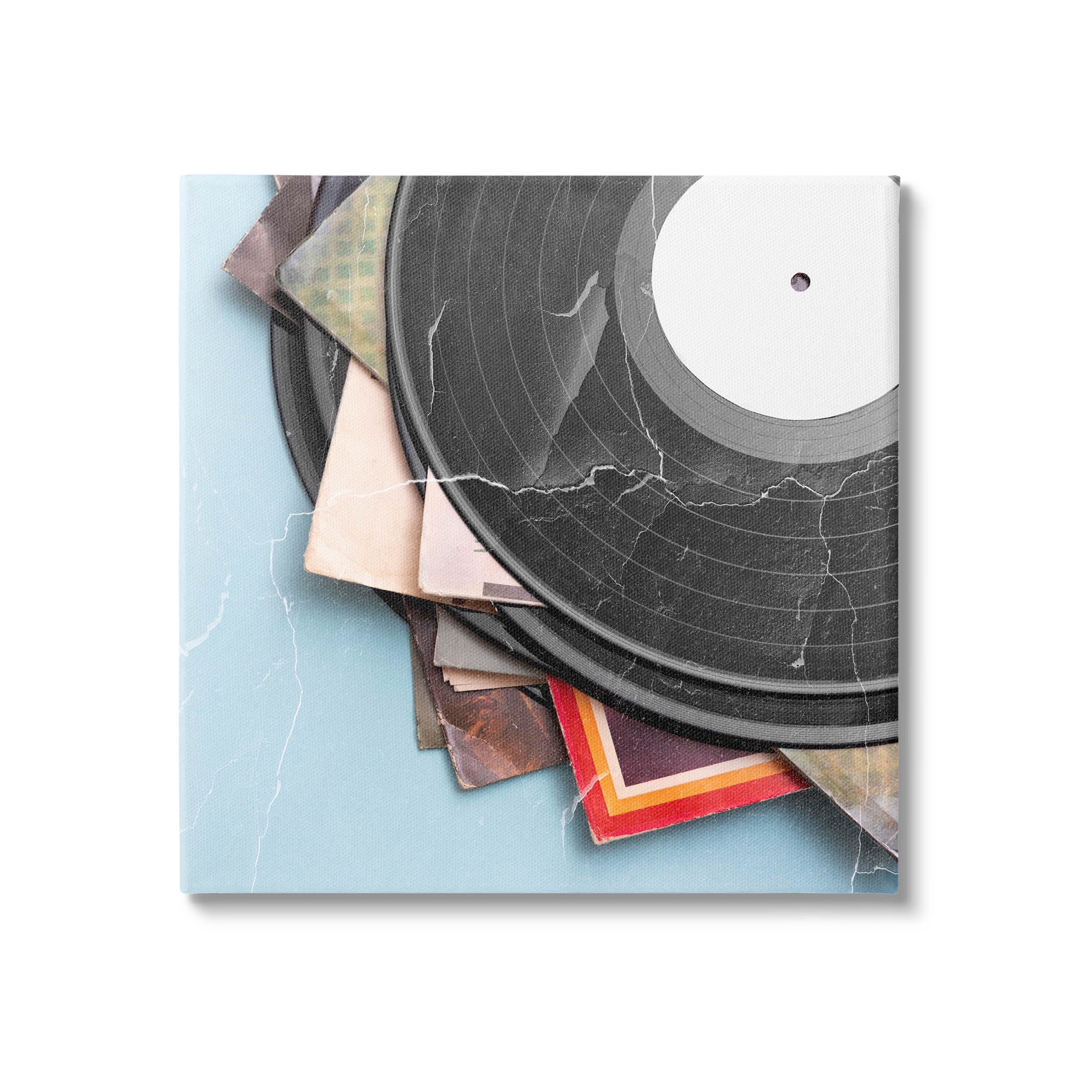 Vintage Music Vinyl Records Vintage Graphic Art Gallery Wrapped Canvas Print Wall Art