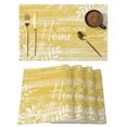 thumbnail image 1 of Vintage Mustard Yellow Placemats Set of 8 Farmhouse Florals Leaf Coastal Sweet Place Mats Indoor Wipeable Table Mats Washable Cloth Dining Table Placemats for Kitchen Holiday Party Decor 13x19 Inch, 1 of 9