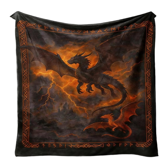 Vintage Mythical Dragon Blanket Fantasy Pattern Nordic Home Decor Throw Sofa Bed Cover