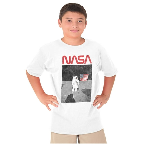 Vintage NASA Astronaut Space Landing Crewneck T Shirts Boy Girl Teen Brisco Brands X