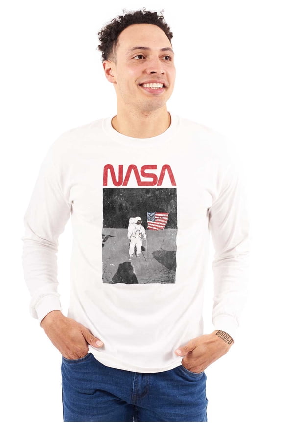 Vintage NASA Astronaut Space Landing Long Sleeve TShirt Men Women Brisco Brands S