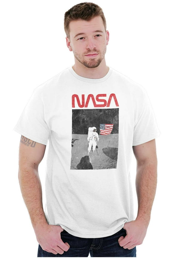 Vintage NASA Astronaut Space Landing Men's Graphic T Shirt Tees Brisco Brands M