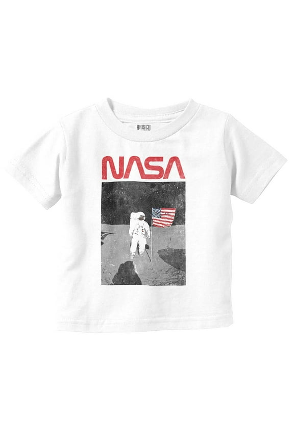 Vintage NASA Astronaut Space Landing Toddler Boy Girl T Shirt Infant Toddler Brisco Brands 18M