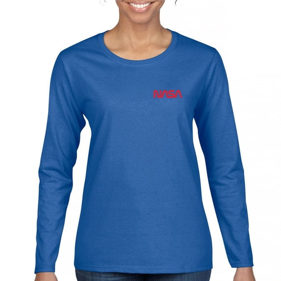 Vintage NASA Logo Crest Women's Long Sleeve T-shirt Space Astronaut Souvenir Emblem