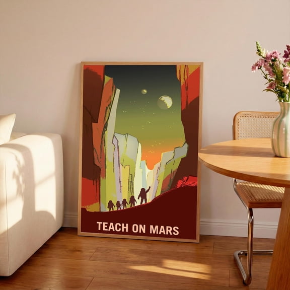 Vintage NASA Mars Recruitment Space Travel Art, Unframed Poster