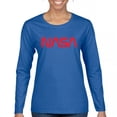 thumbnail image 1 of Vintage NASA Worm Logo Women's Long Sleeve T-shirt Astronaut Space Exploration Emblem, 1 of 7