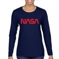 thumbnail image 1 of Vintage NASA Worm Logo Women's Long Sleeve T-shirt Astronaut Space Exploration Emblem, 1 of 7