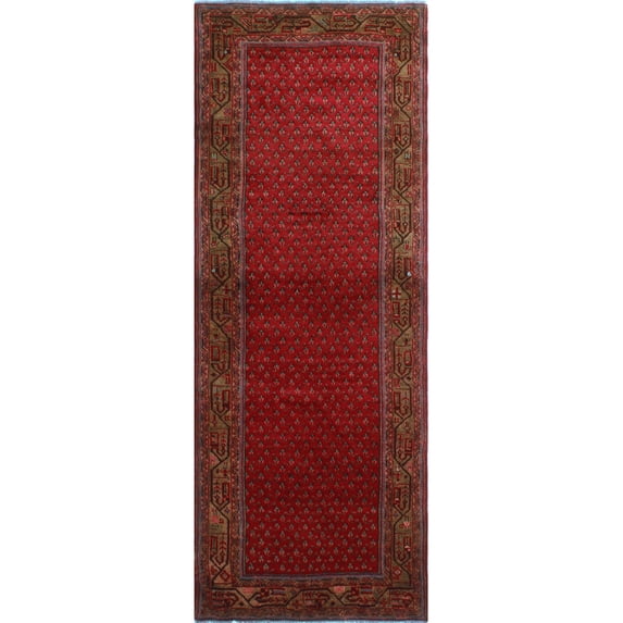 Vintage Naheed Red/Brown Runner, 3'11" x 10'5"