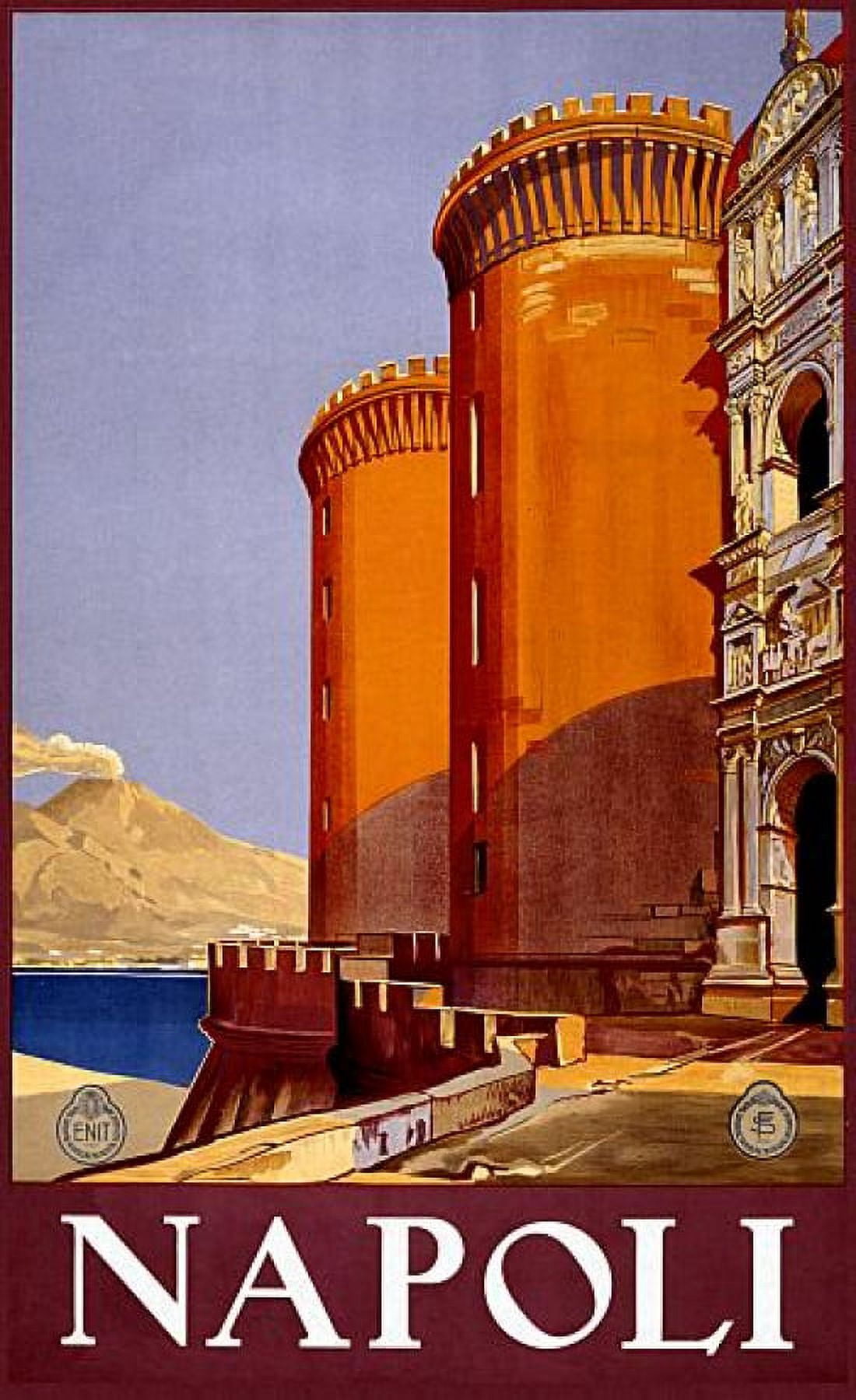 Vintage Napoli Italian Travel Canvas Art - (18 x 24)