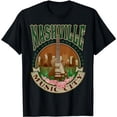 thumbnail image 1 of Vintage Nashville Music City Guitar Rose Graphic for Women Short Sleeve T-Shirt, 1 of 6