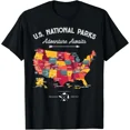thumbnail image 1 of Vintage National Park Map US Travel Adventure Unisex Short Sleeve T-Shirt, 1 of 6