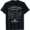 thumbnail image 1 of Vintage National Parks Map - American Hiking Camping T-Shirt, 1 of 5
