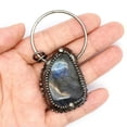 thumbnail image 1 of Vintage Natural Crystal Pendant Stone Triangle Clear Quartz Sun God Retro Chakra, 1 of 9