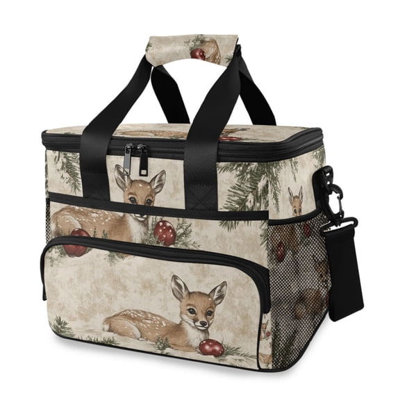 Vintage Nature Scene with Deer Insulated Lunch Bag 15L Cooler Box for Women Men Work Camping Beach Travel