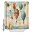 thumbnail image 1 of Vintage Nautical Bathroom Shower Curtains with 12 Hooks Polyester Waterproof Shower Curtain for Stalls and Bathtubs Coastal Ocean Compass Balloon Decorative Bathroom Privacy Curtain 72x78 Inches, 1 of 8