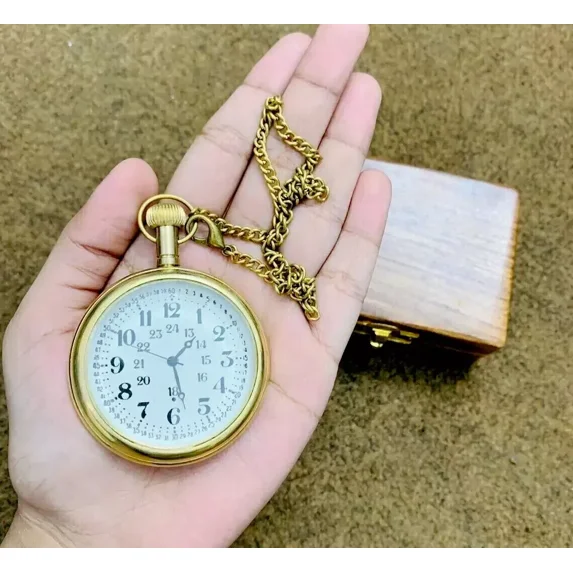 Vintage Nautical Brass Pocket Watch Elgin Look Collectible Antique Pocket Watch gift