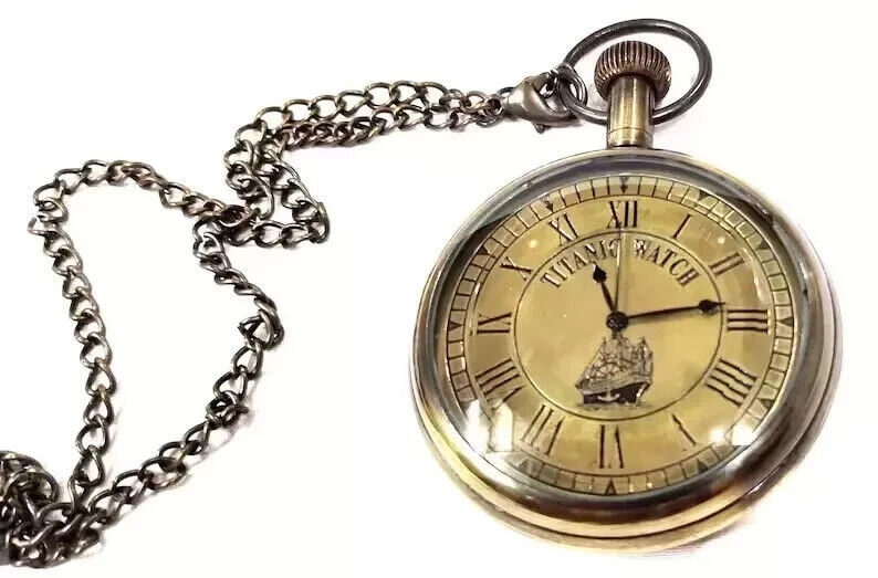 Vintage Nautical Brass Pocket Watch Elgin Look Collectible Antique Pocket  Watch gift