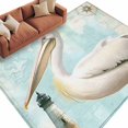 thumbnail image 1 of Vintage Nautical Coastal Area&nbsp;Rug 5x8ft Summer Great White Pelican Bird Ocean Compass Non-Slip&nbsp;Washable Square&nbsp;Rugs Soft Felt Indoor Floor Mat for Bedroom Kitchen Living Room Bathroom, 1 of 9