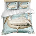 thumbnail image 1 of Vintage Nautical Coastal Bedding 3 Piece Duvet Cover Set Twin Size, Summer Bird Ocean Wave Soft Microfiber Comforter Cover with Zipper Closure & Pillowcases, Wrinkle & FadeResistant Quilt Cover, 1 of 9