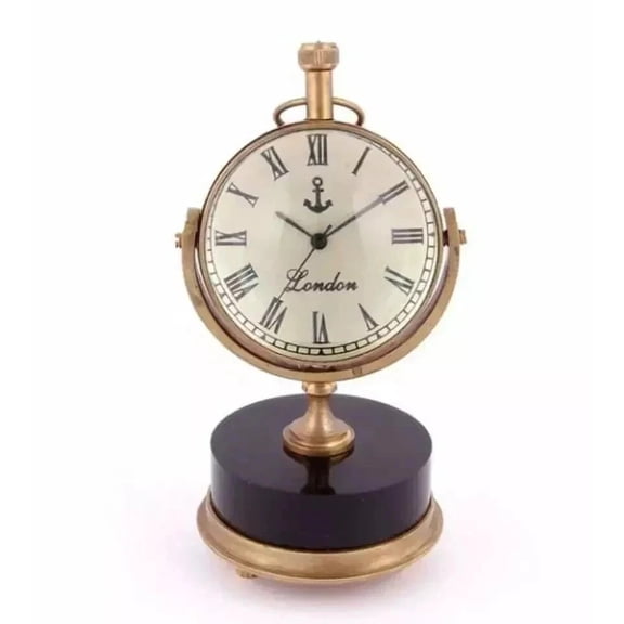 Vintage Nautical Desk Clock Brass Anchor Table Clock Marine Home Decor Grandmother, Grandfather, Birthday, Valentine Gift