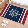 thumbnail image 1 of Vintage Nautical Flag Washable Small Entryway Area Rugs 2'x3', Red White Striped Medieval Style Low Pile Throw Rug Non-Slip Sturdy Edge Binding Carpet for Front Door Floor Room Entry, 1 of 9