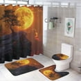 thumbnail image 1 of Vintage Nautical Full Moon Shower Curtain Set Bathroom Set Decorative Vintage Mid Century Ocean Theme Full Moon Pirate Ship 4 Piece Shower Curtain, Toilet Cover, U-Mat, Floor Mat, 1 of 8
