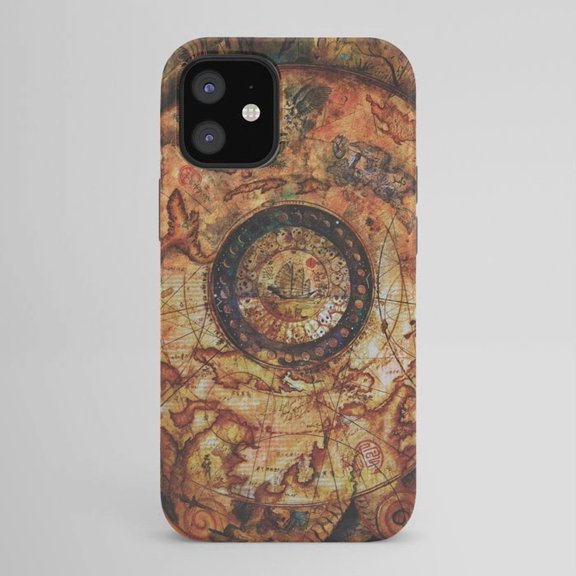 Vintage Nautical Map and Compass Tough Case for Apple iPhone, Polycarbonate Shell with TPU Liner
