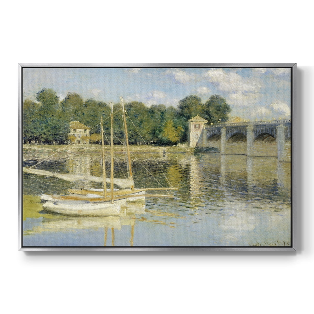 Vintage Nautical Print-XC By Wexford Home Framed in Silver Wood Gallery Wrapped Canvas 25 in. x 37 in.