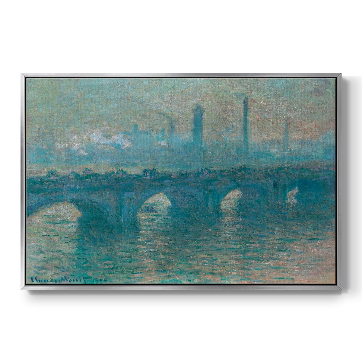 Vintage Nautical Print-XCV By Wexford Home Framed in Silver Wood Gallery Wrapped Canvas 27 in. x 41 in.