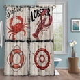 thumbnail image 1 of Vintage Nautical Shower Curtains for Bathroom, Rudder Lobster Crab Coastal Ocean Washable Fabric Shower Curtain with Hooks Waterproof Bathroom Decor Sets, 36 x 78 Inches, 1 of 9