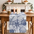 thumbnail image 1 of Vintage Nautical Table Runner, Summer Navy Blue Compass Shell Starfish Map Cotton Linen Kitchen Table Decoration Washable Dining Tabletop Runners for Home Party Decor 13x48 Inches, 1 of 9