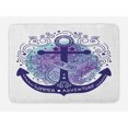 thumbnail image 1 of Vintage Nautical Tattoo Bath Mat, Sailor Watercolor Anchor Pattern, Plush Bathroom Decor Mat with Non Slip Backing, 29.5" X 17.5", Indigo Pale Seafoam, by Ambesonne, 1 of 2