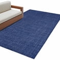 thumbnail image 1 of Vintage Navy Blue Large Area Rugs for Bedroom Living Room, Soft Non Slip Carpet Bedside Rug, Farmhouse Retro Dark Solid Color Linen Texture Rectangular Floor Cover Kitchen Accent Rug 3'x5' for Office, 1 of 9