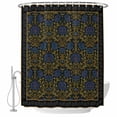 thumbnail image 1 of Vintage Navy Blue Roses Shower Curtain, Waterproof Shower Curtains for Bathroom, Abstract Art Floral Green Leaves Washable Fabric Bathtub Curtain Set Bath Decor with 12 Hooks 72"x78", 1 of 8
