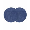 thumbnail image 1 of Vintage Navy Blue Round Placemats Set of 2 for Dinning Tables,Heat-proof Braided Table Mats 13 Inch,Farmhouse Retro Dark Solid Color Linen Texture Washable Place Mat for Kitchen Restaurant Party, 1 of 9