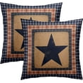 thumbnail image 1 of Vintage Navy Blue Star Throw Pillow Covers 20x20 Inch Navy Blue Red Primitive Outdoor Pillow Cover Set of 2 Rustic Farmhouse Home Decorative Square Double Sided Cushion Cover for Sofa Bedroom Porch, 1 of 8