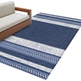 thumbnail image 1 of Vintage Navy Blue Striped Area Rug 4x6 Washable Rug Non Slip Farmhouse Modern Stripes Boho Large Area Rug Indoor Floor Carpet for Entryway Bedroom Kitchen Living Room Home Office Dining Room Nursery, 1 of 9