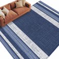 thumbnail image 1 of Vintage Navy Blue Striped Area Rug 8x10 Washable Rug Non Slip Farmhouse Modern Stripes Boho Large Area Rug Soft Stainresistant Indoor Floor Carpet for Living Room Bedroom Office Dining Room Nursery, 1 of 9