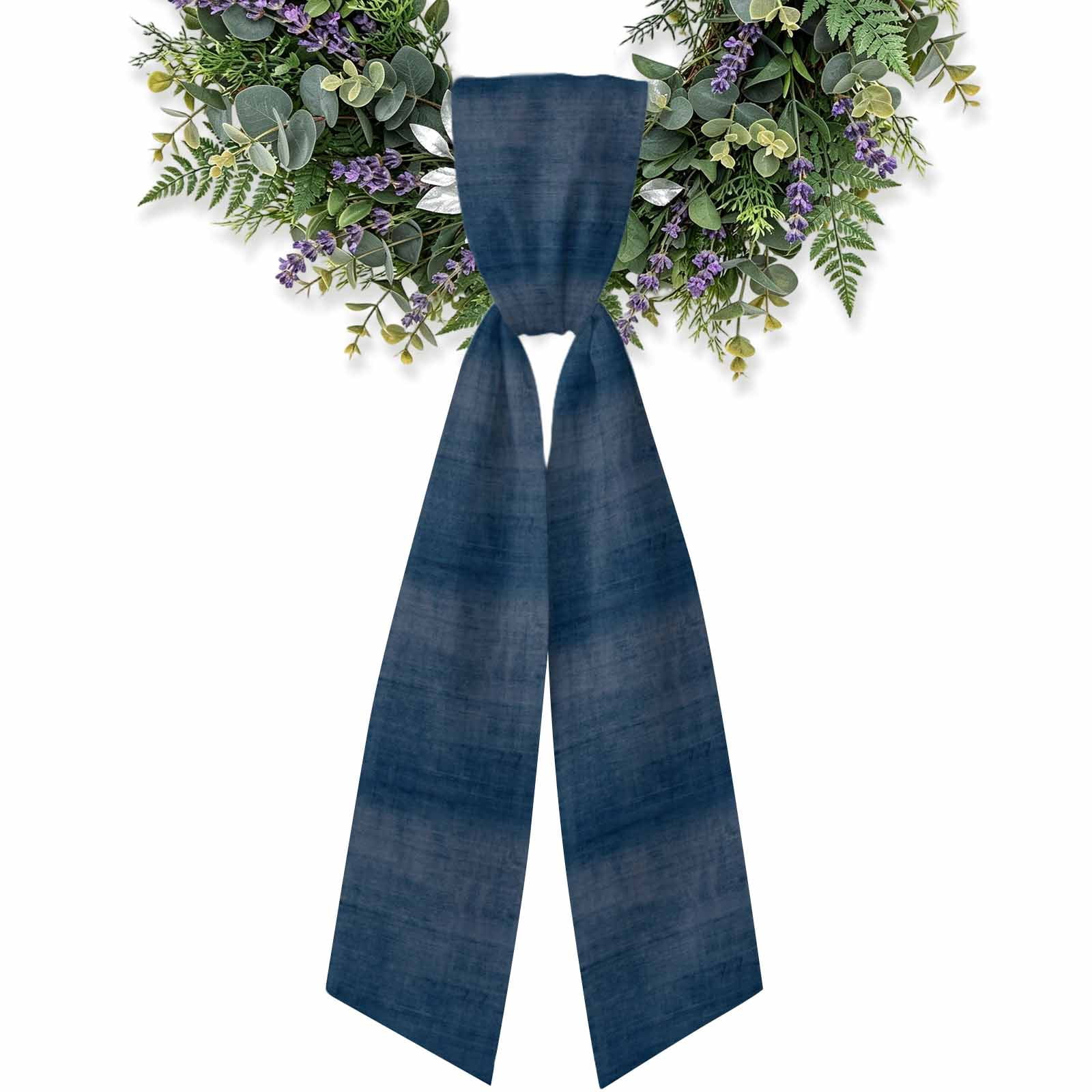 Vintage Navy Blue Wreath Sash for Front Door 4.5